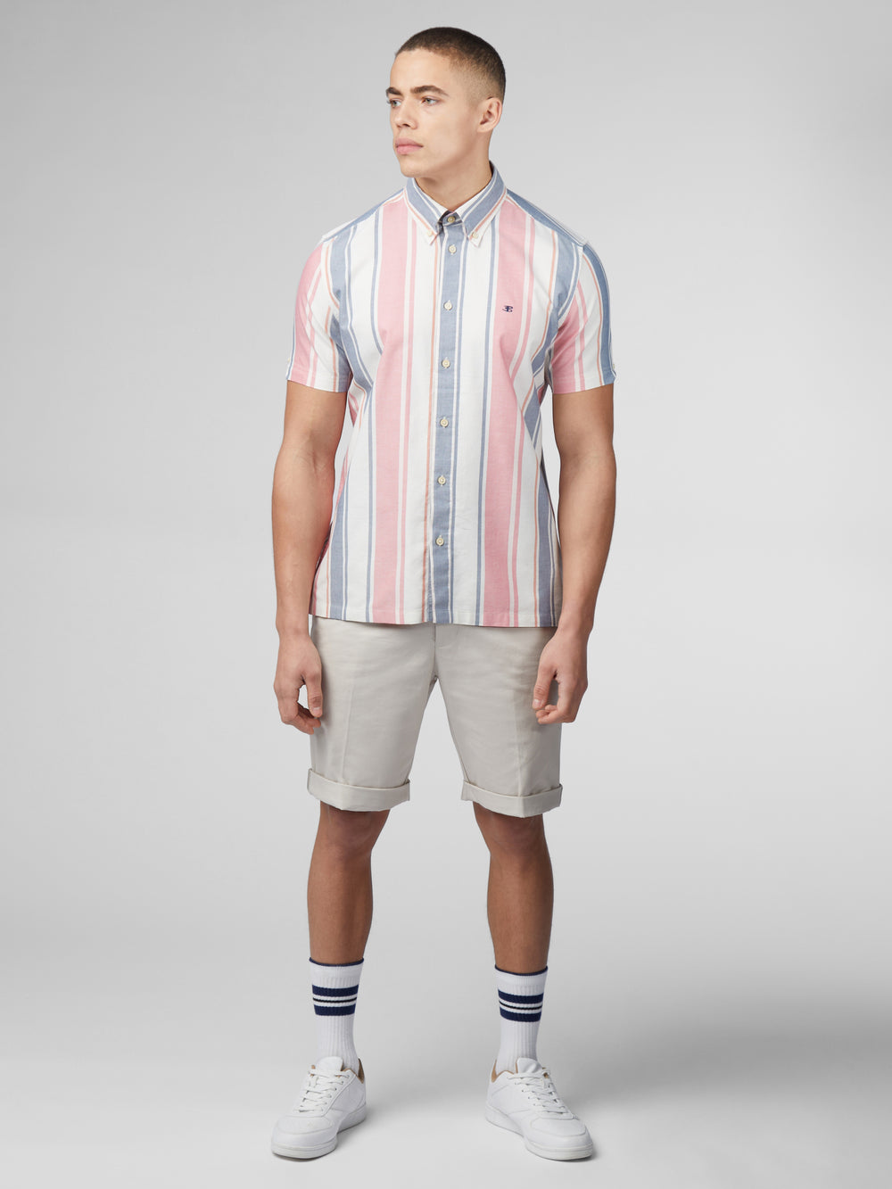 Chemises Ben Sherman Signature Multicolor Stripe Rose Foncé | LRB-97305043